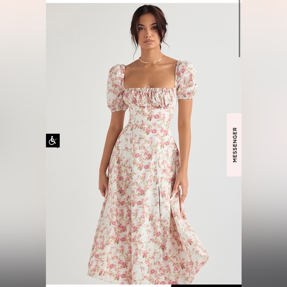 House of CB Floral Pink and White Dress - Picture 1 of 5
